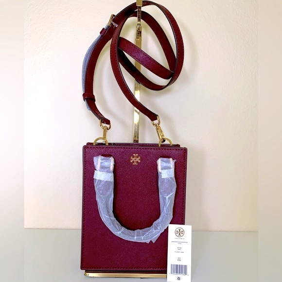 Tory Burch Emerson Mini Shopper Tote (Color: Claret)